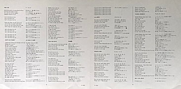 Once Again Japanese red vinyl pressing lyric inlay - inside (click for larger version)