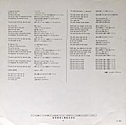 Once Again Japanese red vinyl pressing lyric inlay - back (click for larger version)
